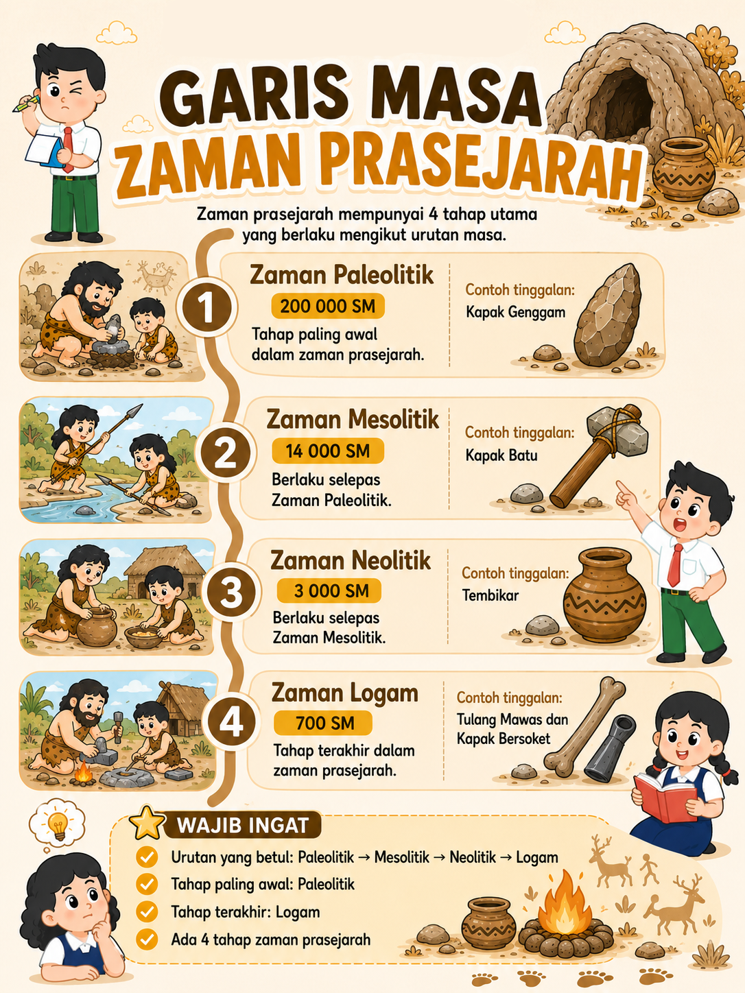 Infografik Garis Masa Zaman Prasejarah