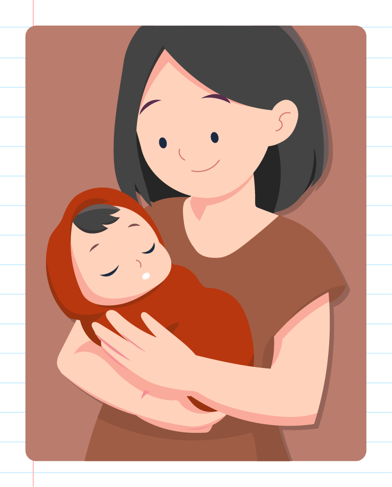 Premium Vector | Mother and her baby. | Baby icon, Baby illustration,  Family drawing